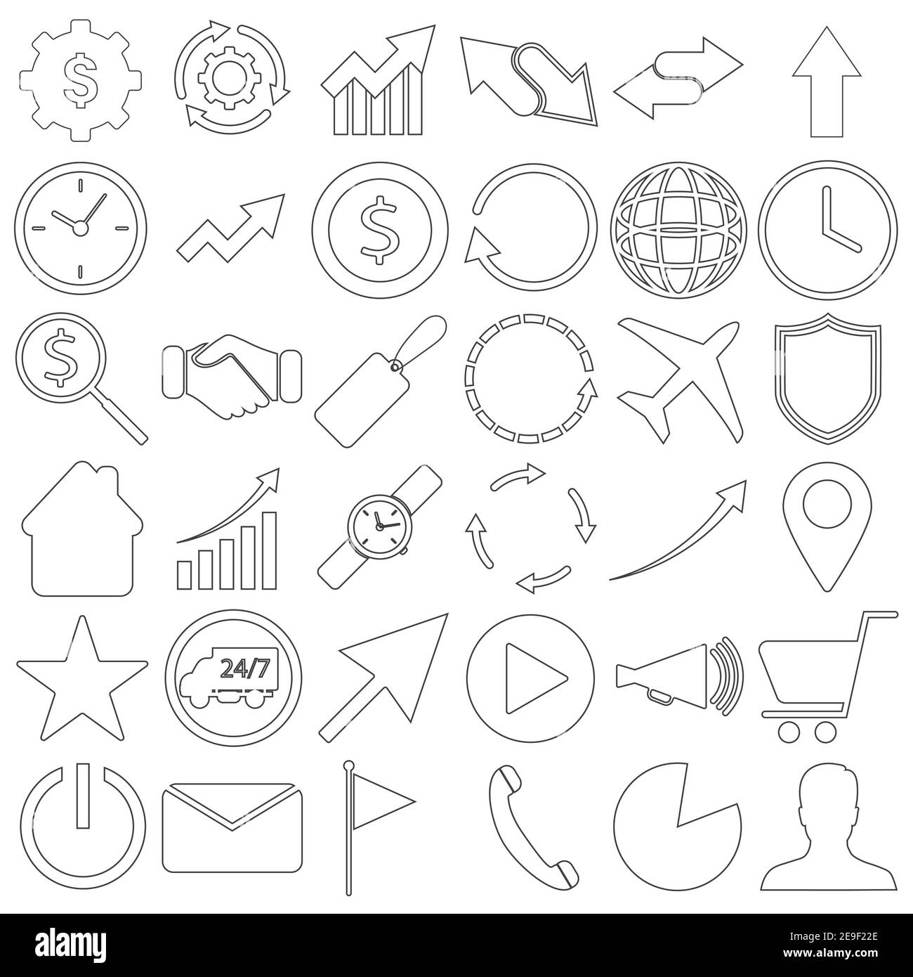 Set of 36 web and internet icons, vector. isolated on white background ...