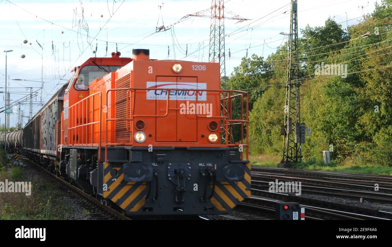 A MaK / Vossloh G1206 diesel hydraulic freight locomotive, operated by ...