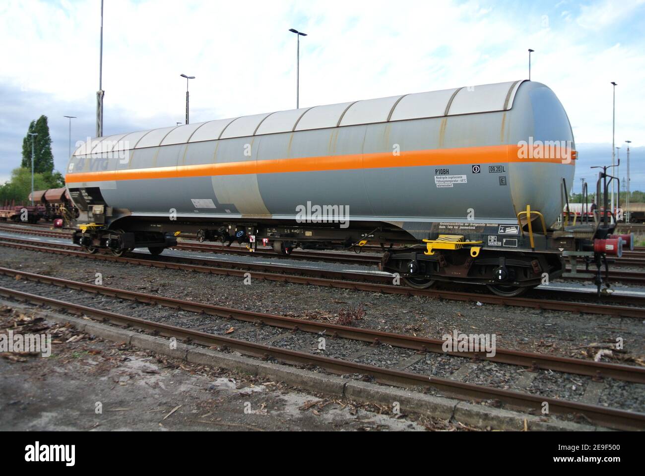 A VTG gas rail tank wagon at Cologne-Gremberg, Germany, Europe. Stock Photo