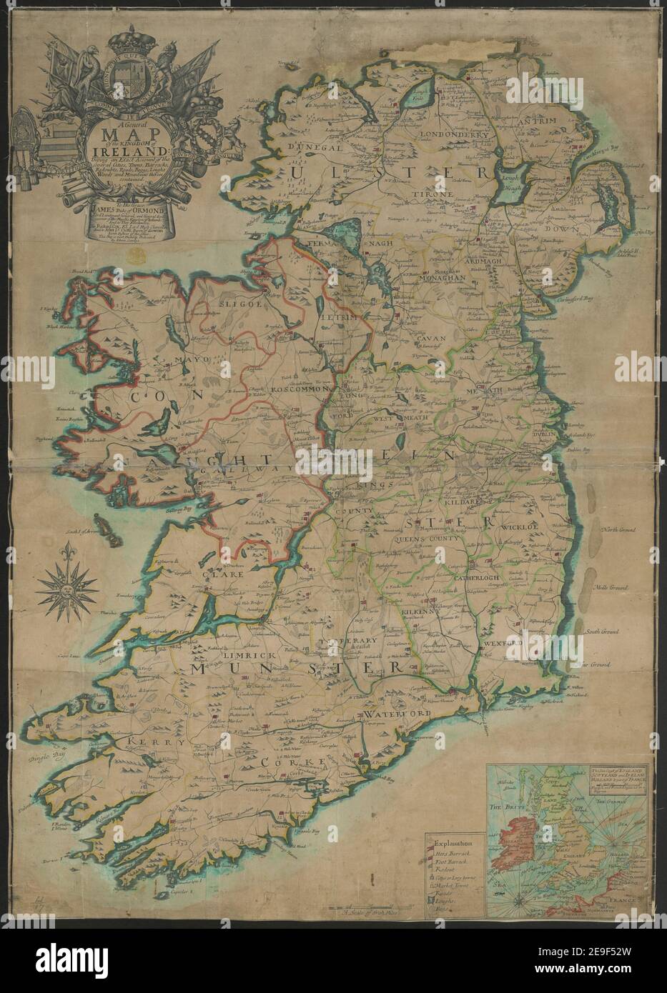 A General Map Of The Kingdom Of Ireland Author Sandys Edwin 51 17 Place Of Publication London Publisher E Sandys Date Of Publication 1685 Item Type 1 Map Medium Copperplate Engraving With