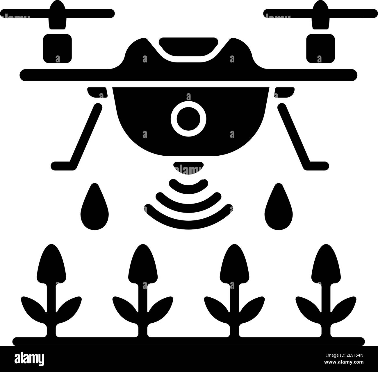 Farming drones black glyph icon Stock Vector Image & Art - Alamy