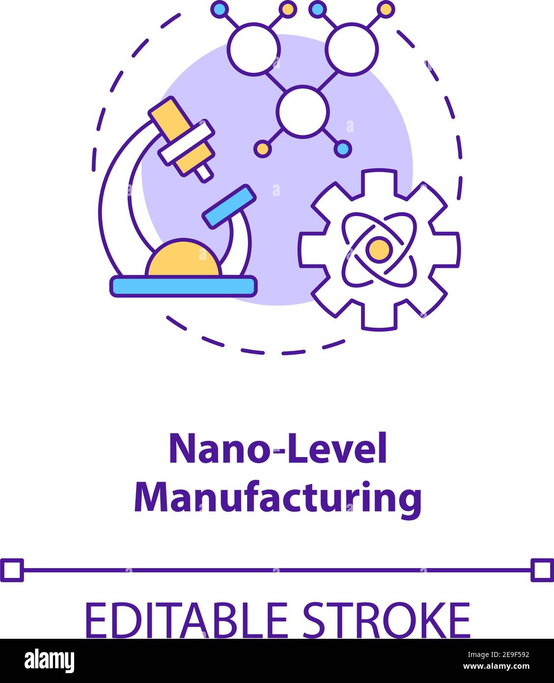 Nano-level manufacturing concept icon Stock Vector