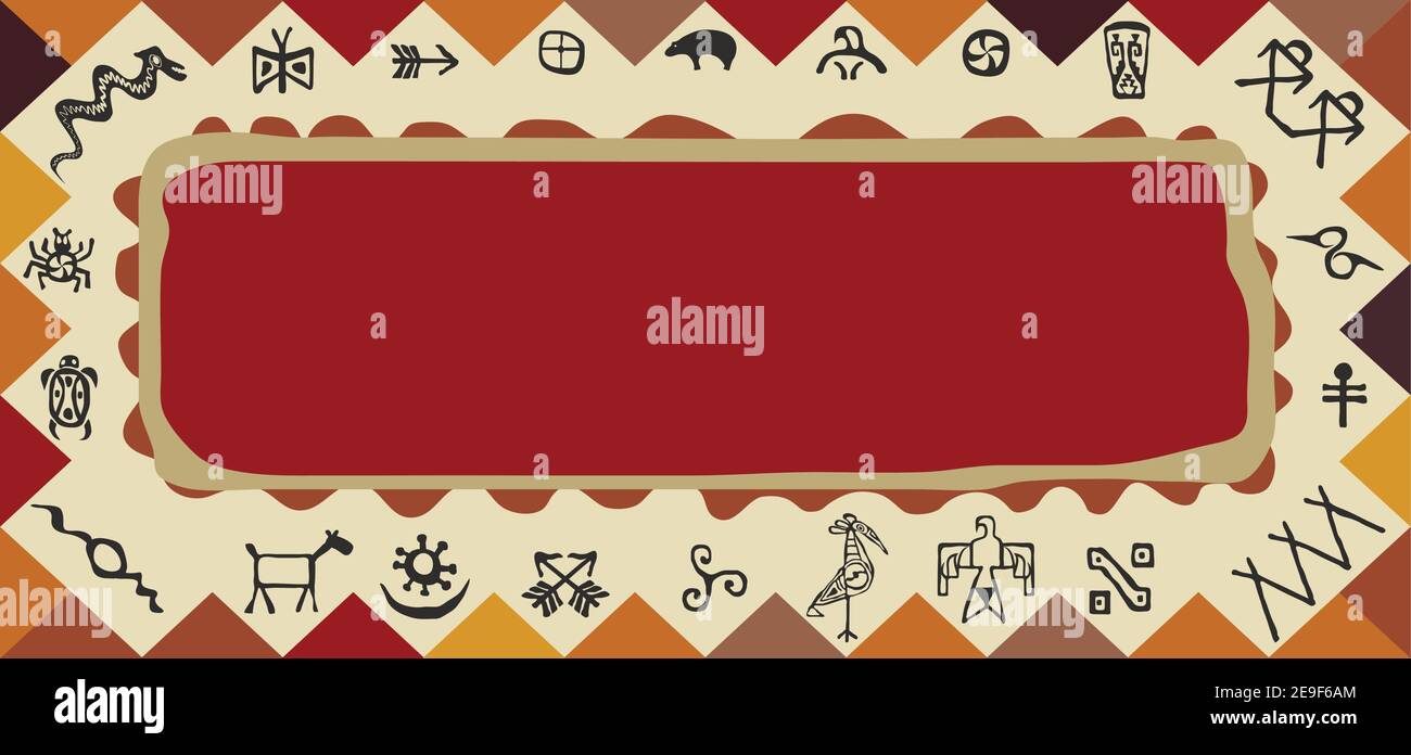 Tribes Frame Native tribe art ornament frame Stock Vector Image & Art - Alamy