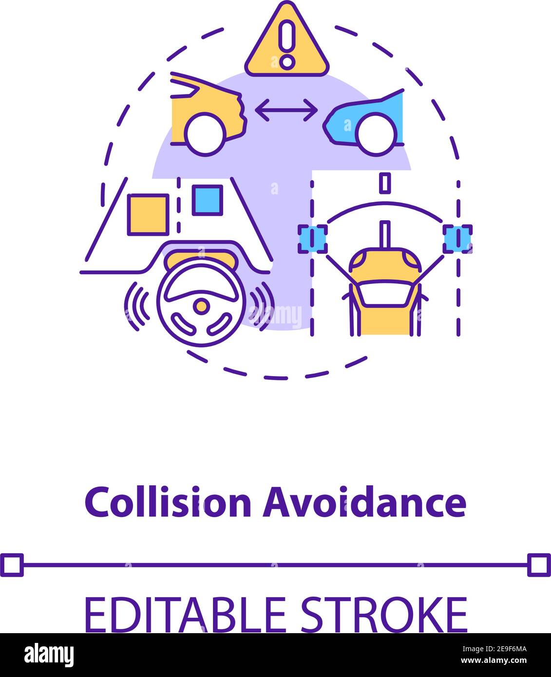 Collision avoidance concept icon Stock Vector