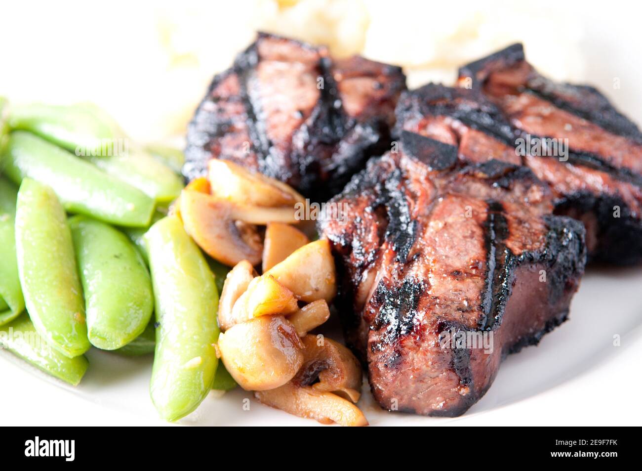 grilled lamb chops and creamy mashed potatoes Stock Photo Alamy