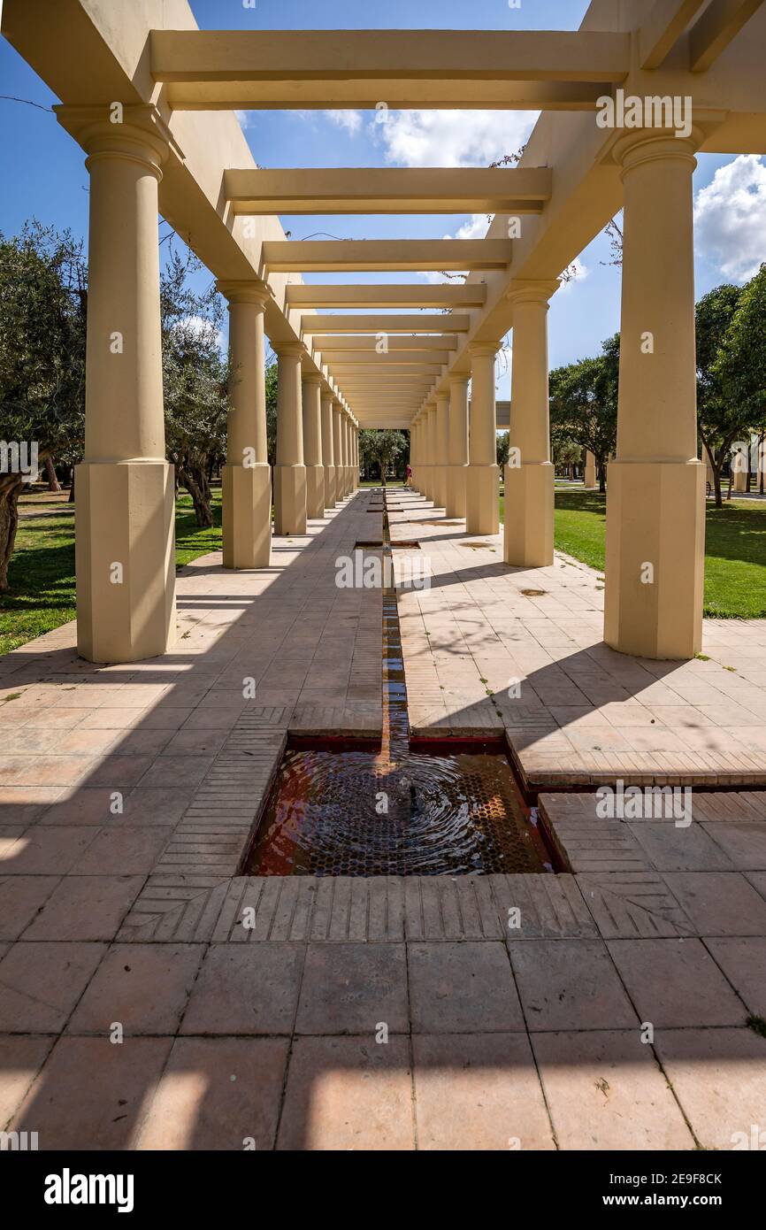Arcade In The City Park, In The Old River Bed Of The Turia In Valencia, Spain, Europe Stock Photo