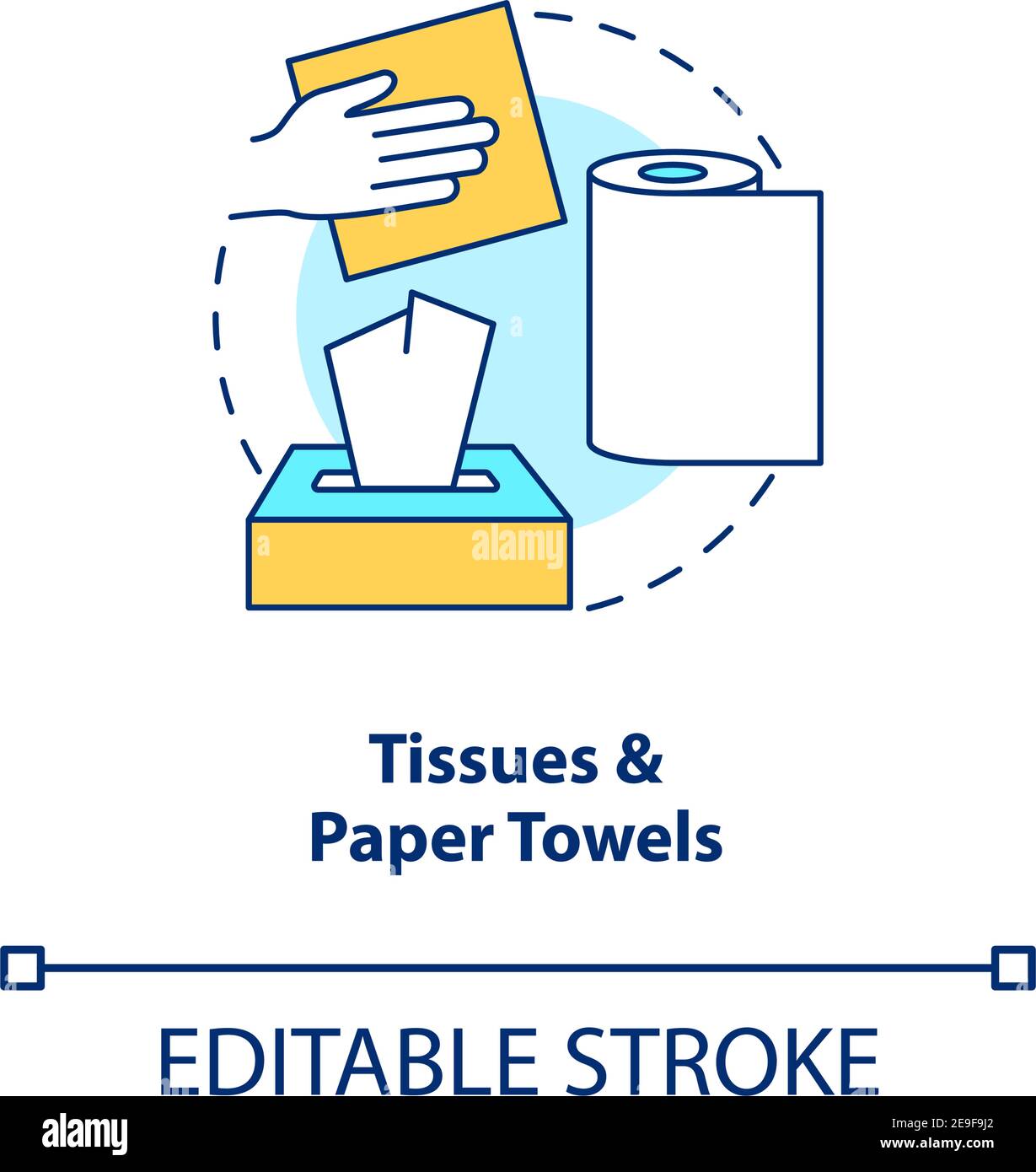 Tissues and paper towels concept icon Stock Vector
