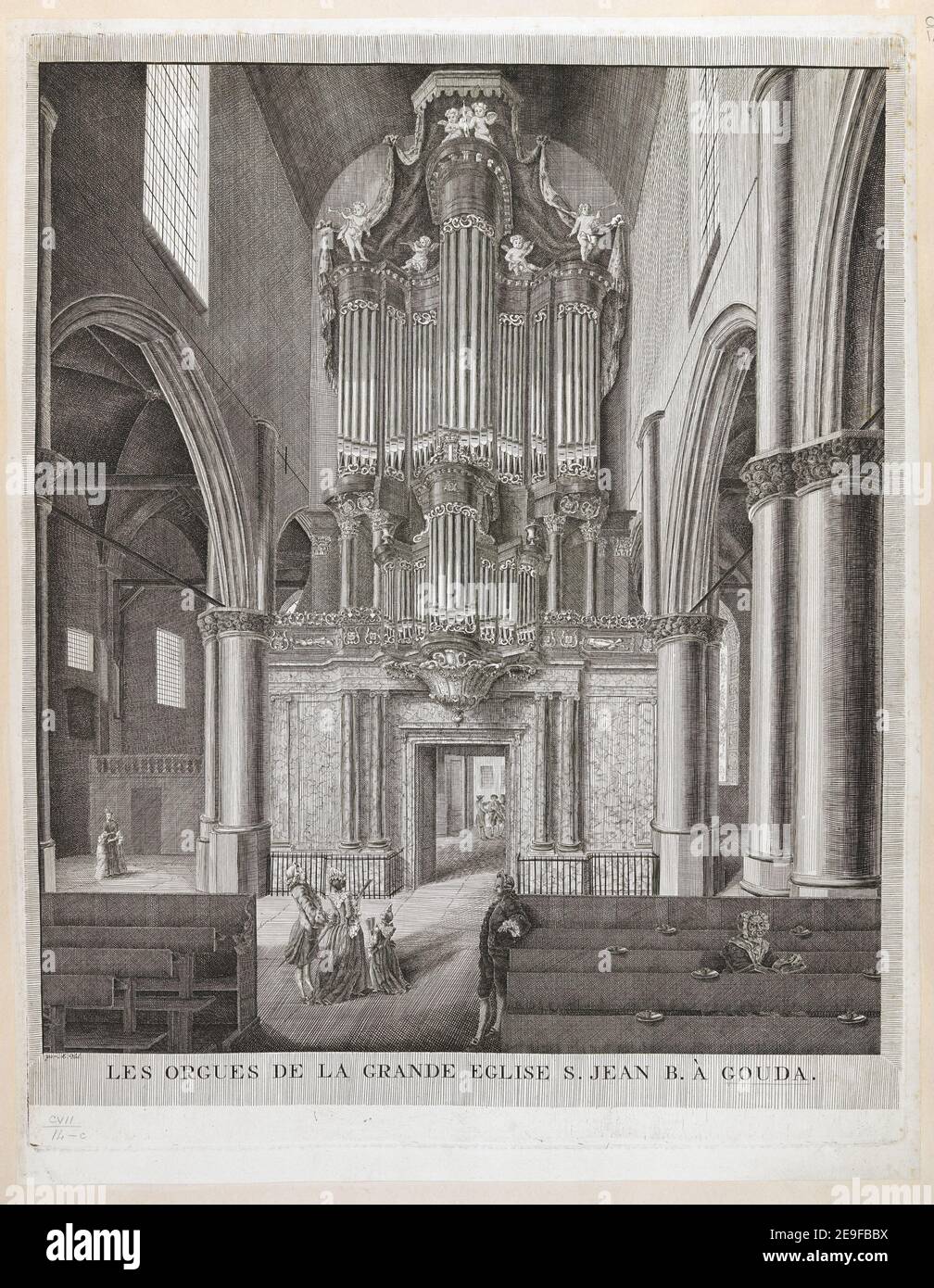 LES ORGUES DE LA GRANDE EGLISE S. JEAN B. AÃÄ GOUDA.  Author  Val, M. 107.14.c. Place of publication: [Gouda?] Publisher: [publisher not identified] Date of publication: [between 1750 and 1770]  Item type: 1 print Medium: etching and engraving Dimensions: platemark 51.5 x 40.9 cm, on sheet 54.1 x 42.3 cm  Former owner: George III, King of Great Britain, 1738-1820 Stock Photo