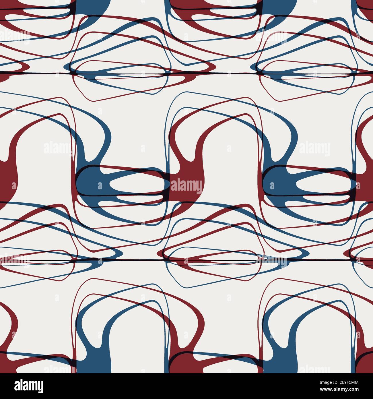 Seamless abstract pattern in red blue black white Stock Photo - Alamy