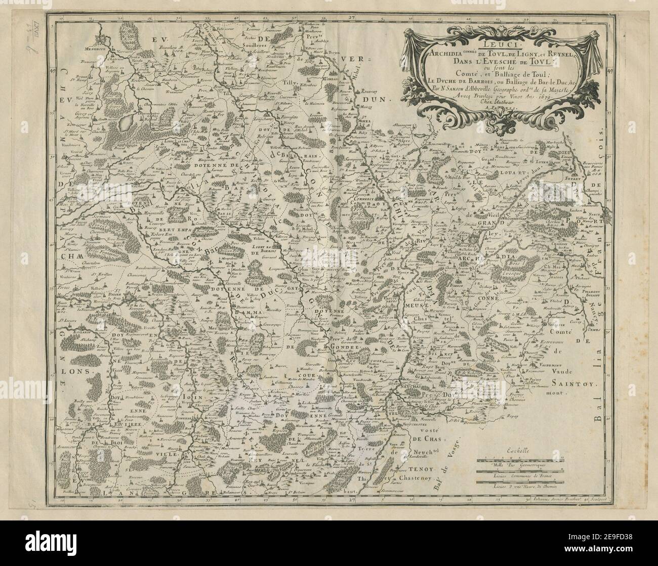 Leuci.  Author  Sanson, Nicolas 67.63.b. Place of publication: A Paris Publisher: [N. Sanson] Date of publication: [1679]  Item type: 1 map Medium: copperplate engraving Dimensions: 40.9 x 47.1 cm  Former owner: George III, King of Great Britain, 1738-1820 Stock Photo