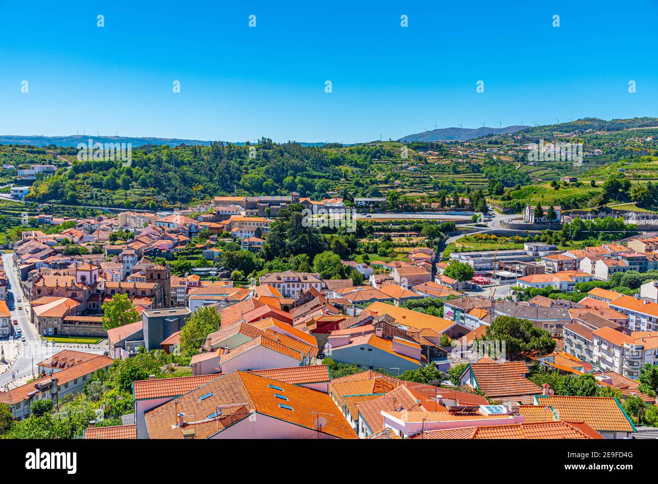 Aerial view of Lamego town in Portugal Stock Photo