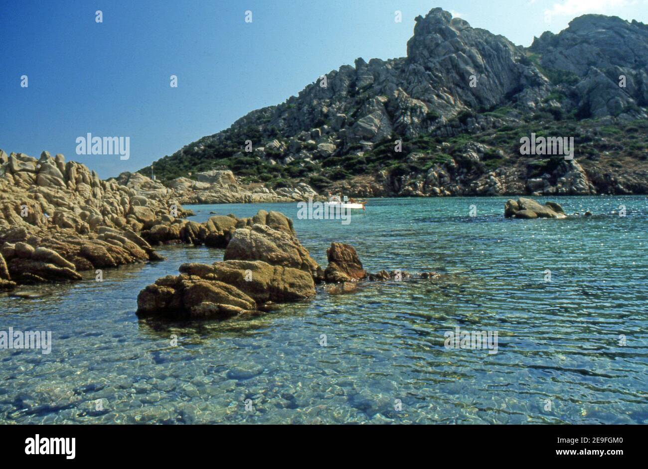 La Maddalena archipelago, Sardinia, Italy. Caprera  Island (scanned from  colorslide) Stock Photo