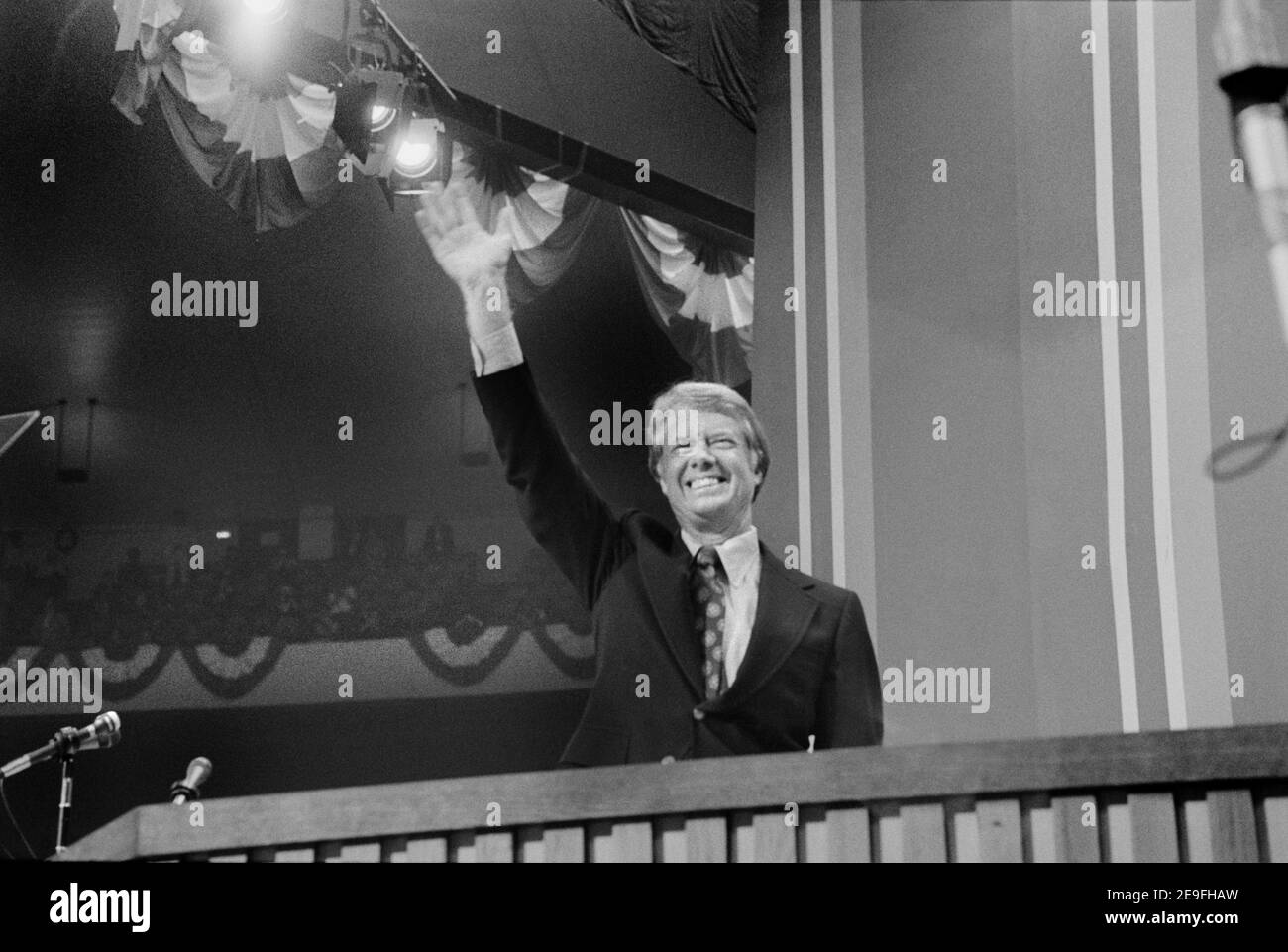 Jimmy Carter at Democratic National Convention, New York City, New York, USA, Warren K. Leffler, July 15, 1976 Stock Photo