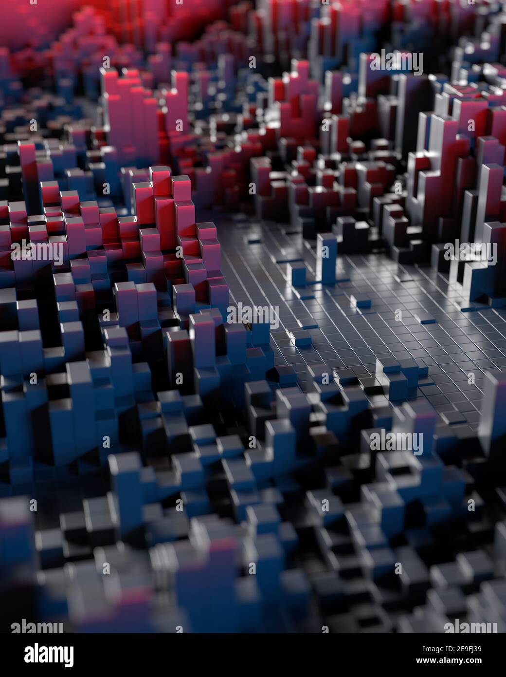 3D abstract infographic with boxes background. Big Data. 3D illustration Stock Photo