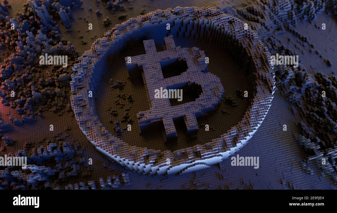Digital Cryptocurrency Featuring Bitcoin. 3D illustration Stock Photo ...