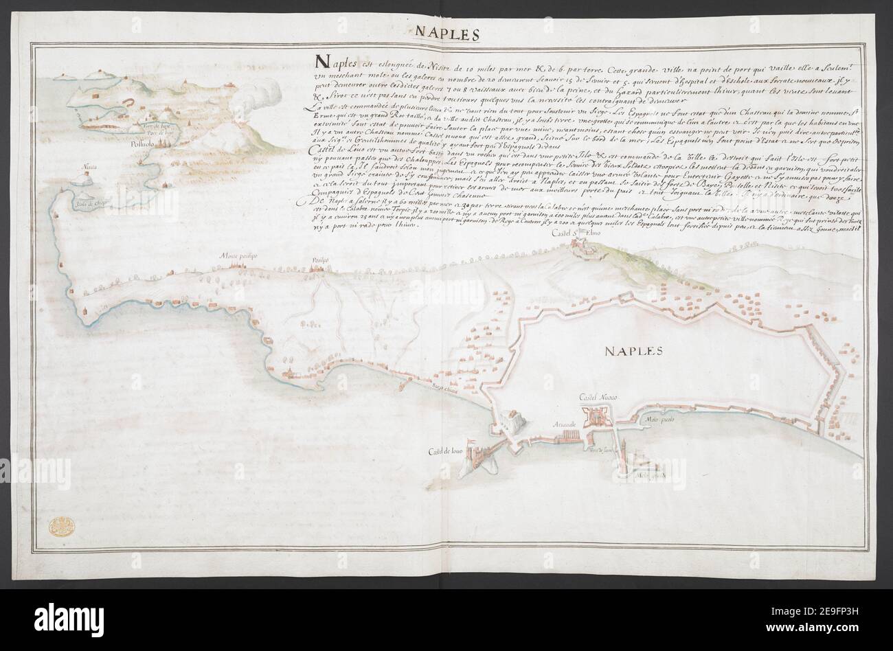 NAPLES. Visual Material information:  Title: NAPLES. 83.54. Date of publication: about 1650.  Item type: 1 drawing Medium: brown ink and watercolour Dimensions: sheet 48 x 73 cm  Former owner: George III, King of Great Britain, 1738-1820 Stock Photo