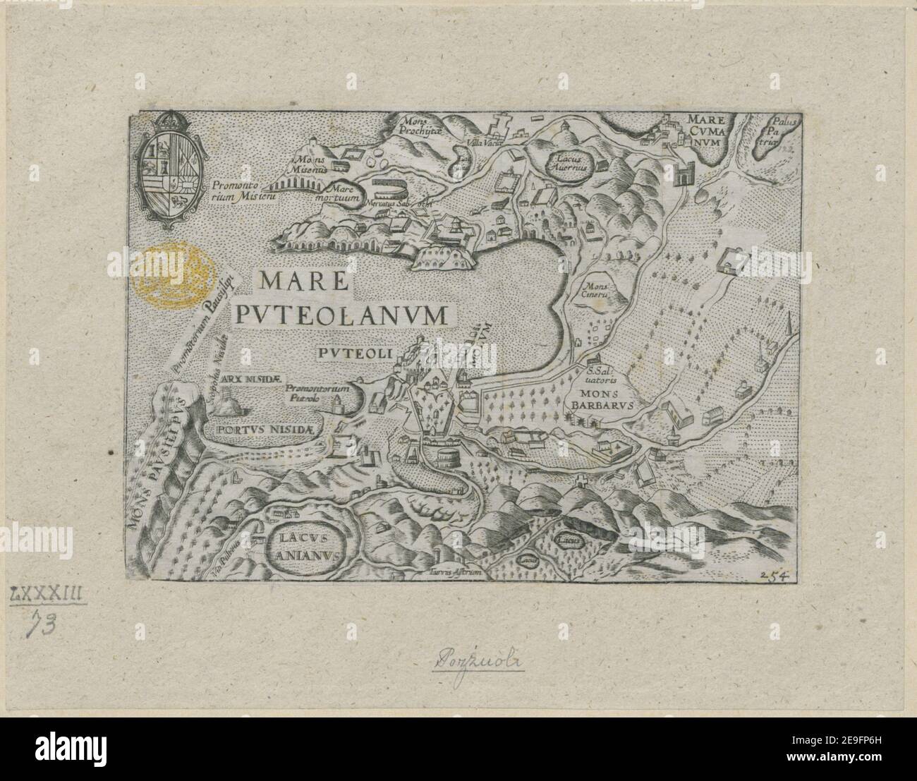 Mappa di Pozzuoli. Map information:  Title: Mappa di Pozzuoli. 83.73.   Former owner: George III, King of Great Britain, 1738-1820 Stock Photo