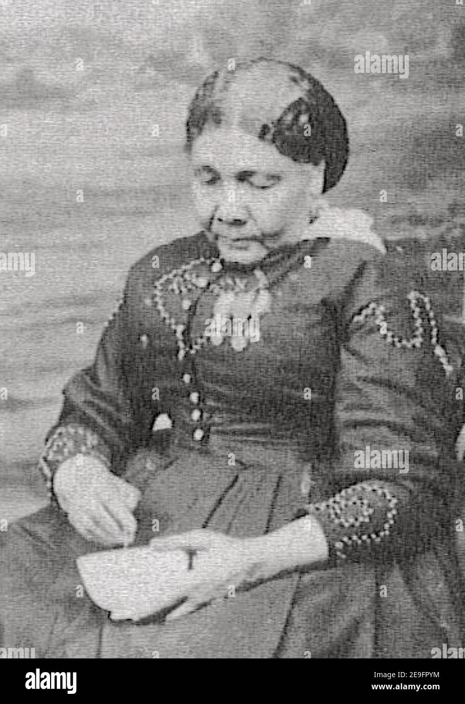 Vintage portrait of Mary Seacole pioneering British-Jamiacan nurse, hero to many during the Crimean war. Stock Photo