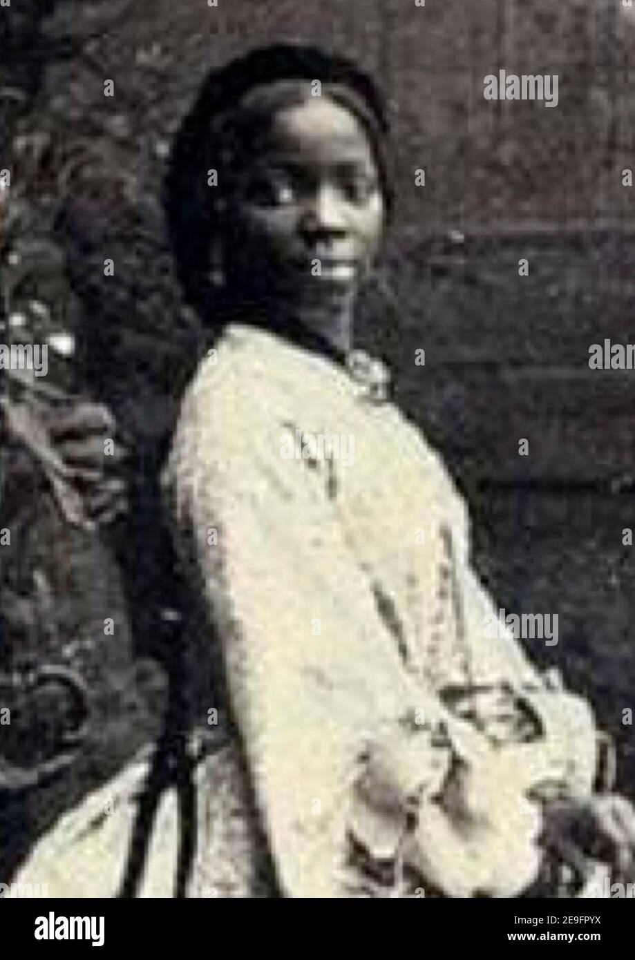 Portrait of Omoba Aina later know as Sara Forbes Bonetta and Sara Davies. God-daughter to Queen Victoria and former slave liberated by the Royal Navy. Stock Photo