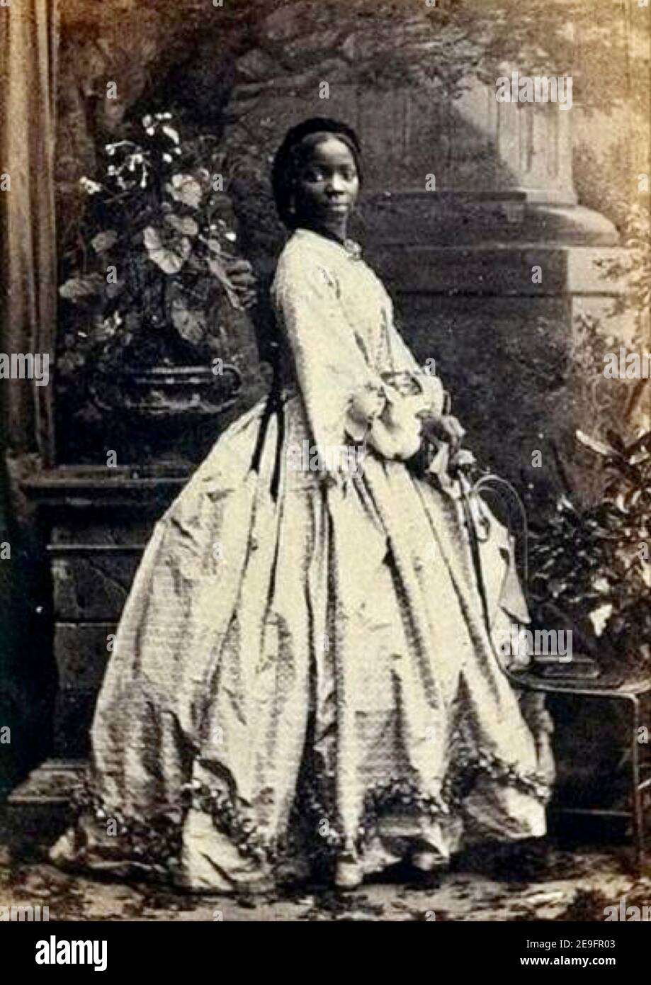 Portrait of Omoba Aina later know as Sara Forbes Bonetta and Sara Davies. God-daughter to Queen Victoria and former slave liberated by the Royal Navy. Stock Photo