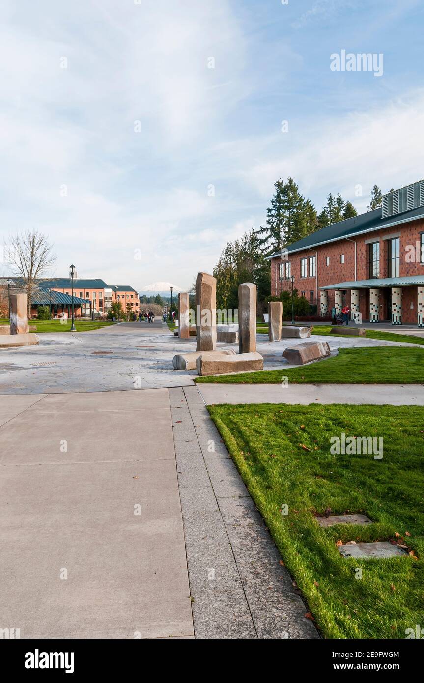 Scenes around the Quad in the campus at WSU (Washington State