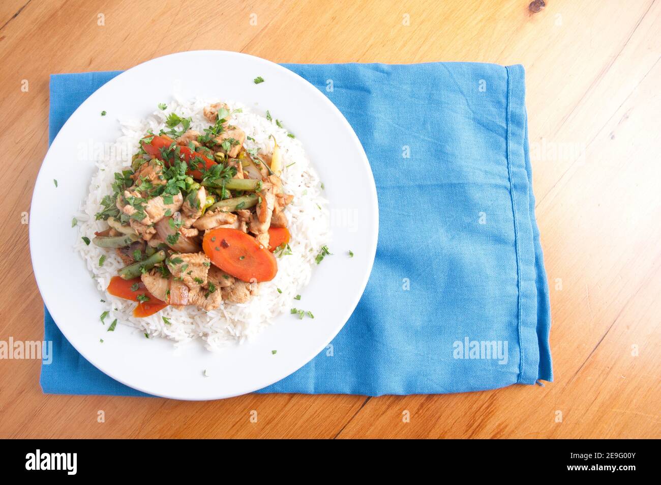 honey garlic chicken stir fry Stock Photo - Alamy