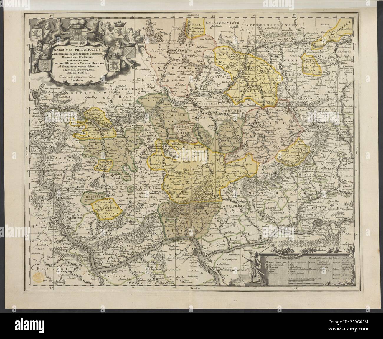 NASSOVIA PRINCIPATUS  Author  Stetter, Johann Jacob 94.59.  Item type: 1 map Medium: hand-coloured copperplate engraving Dimensions: 44.7 x 57.2 cm  Former owner: George III, King of Great Britain, 1738-1820 Stock Photo