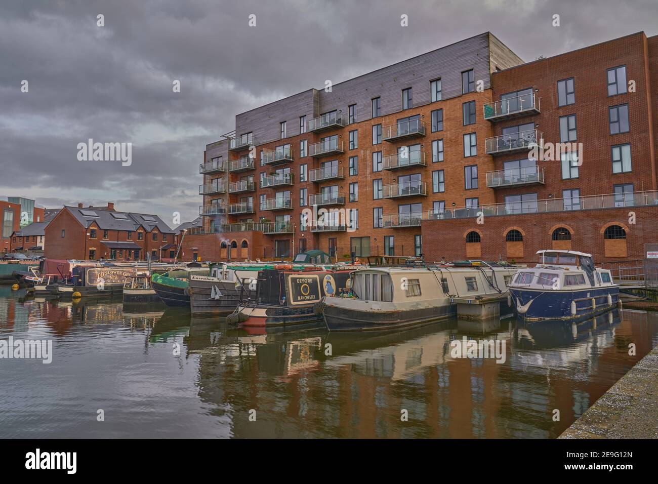 Marina for canal boats on the world famous Rochdale Canal Stock Photo