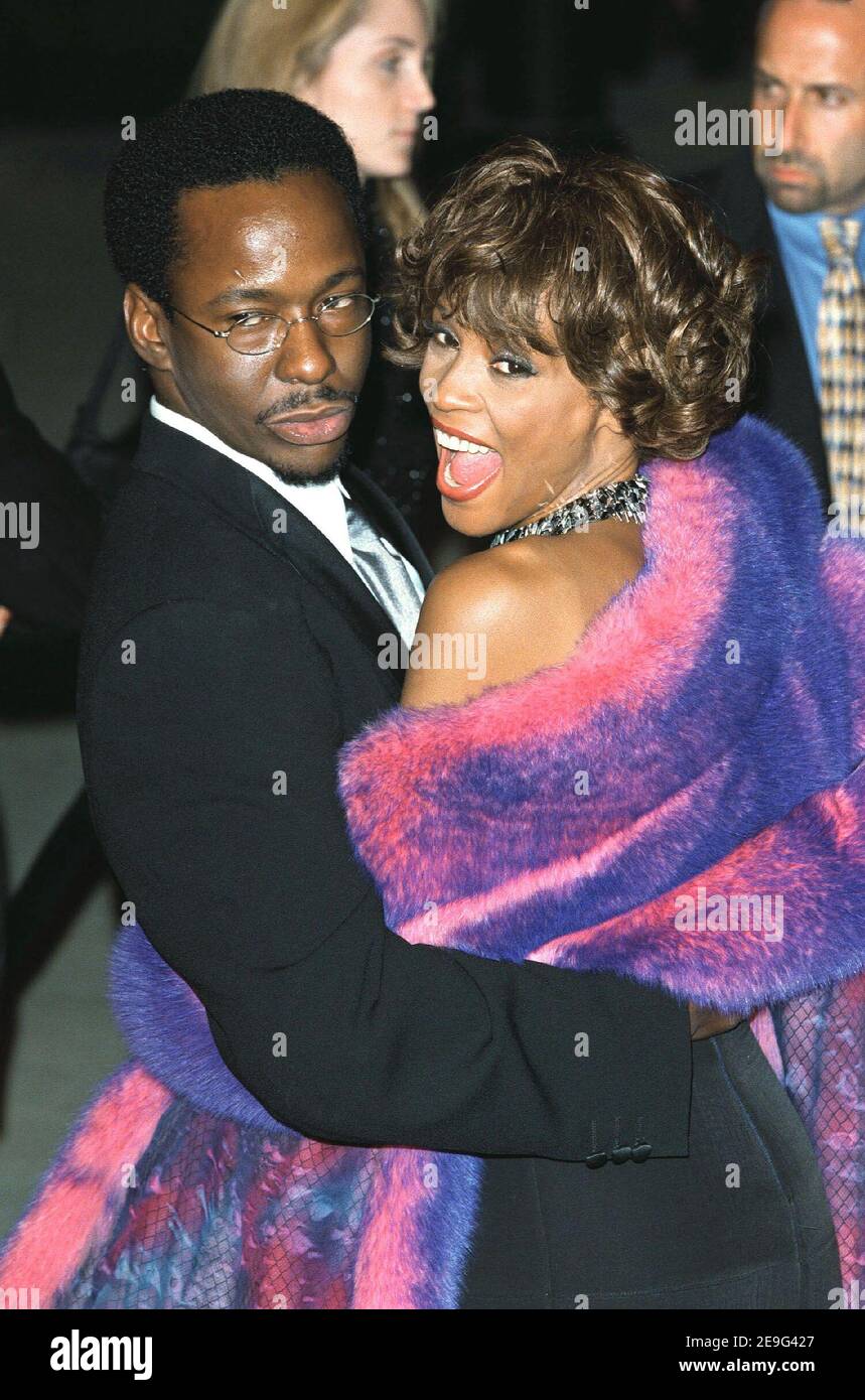 Whitney Houston & Bobby Brown arriving at Vanity Fair Post Oscars Party