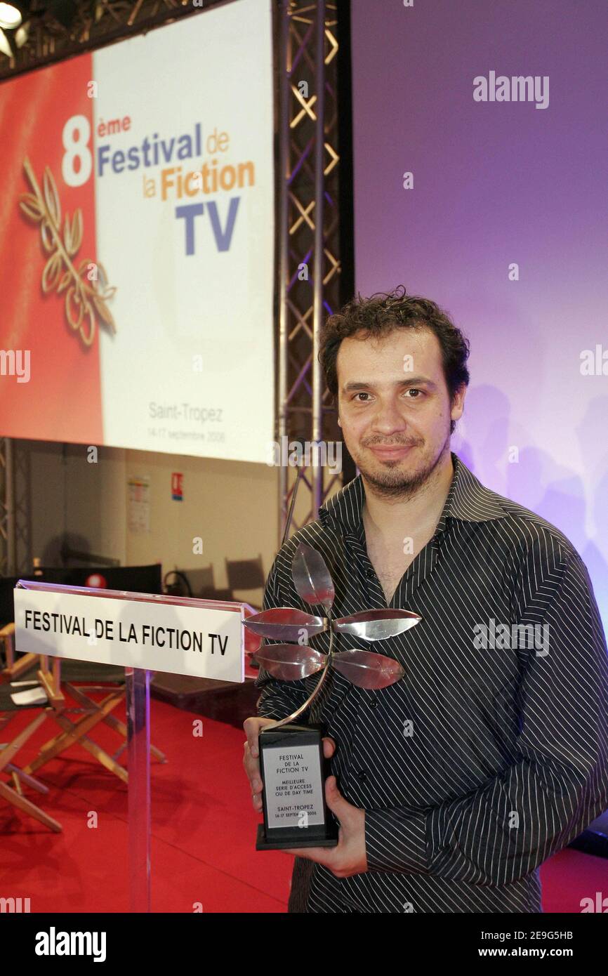French actor Alexandre Astier poses with his award during the closing ...