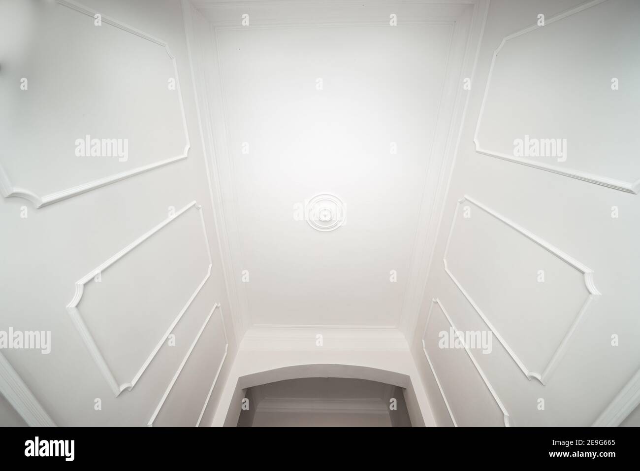 Visual Reference: An Apartment Ceiling With Stucco On The Walls Stock Photo