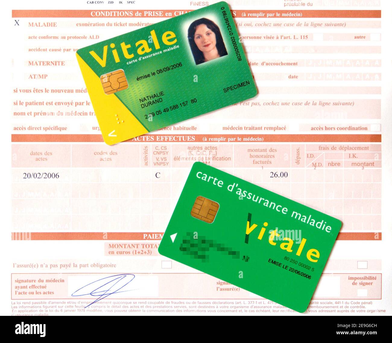 Various views of the old and new 'Vitale 2' card, featuring a photo ID (  Assurance maladie ) , a new design and enhanced access to electronic health  benefits, that will be