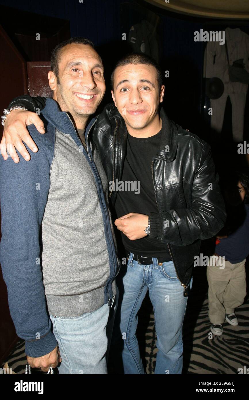French actor Zinedine Soualem and singer Faudel attends the premiere of 'Le Diable s'Habille En Prada' at the Planet Hollywood in Paris, France, on September 19, 2006. Photo by Benoit Pinguet/ABACAPRESS.COM Stock Photo