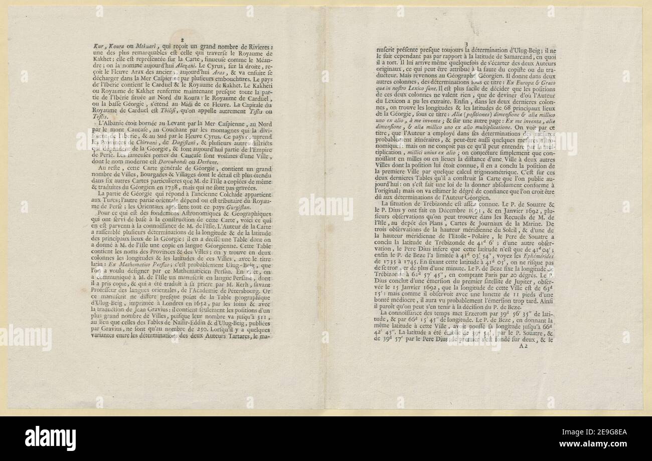 Avertissement Sur la Carte geÃÅneÃÅrale de la GeÃÅorgie, ArmeÃÅnie, &c. Book information:  Title: Avertissement Sur la Carte geÃÅneÃÅrale de la GeÃÅorgie, ArmeÃÅnie, ,c. 114.58.b. Place of publication: A Paris Publisher: de l'Imprimerie de Herissant, Imprimeur du Cabinet du Roi., Date of publication: [1766 c.]  Item type: 1 pamphlet Dimensions: sheet 25.1 x 36.3 cm  Former owner: George III, King of Great Britain, 1738-1820 Stock Photo