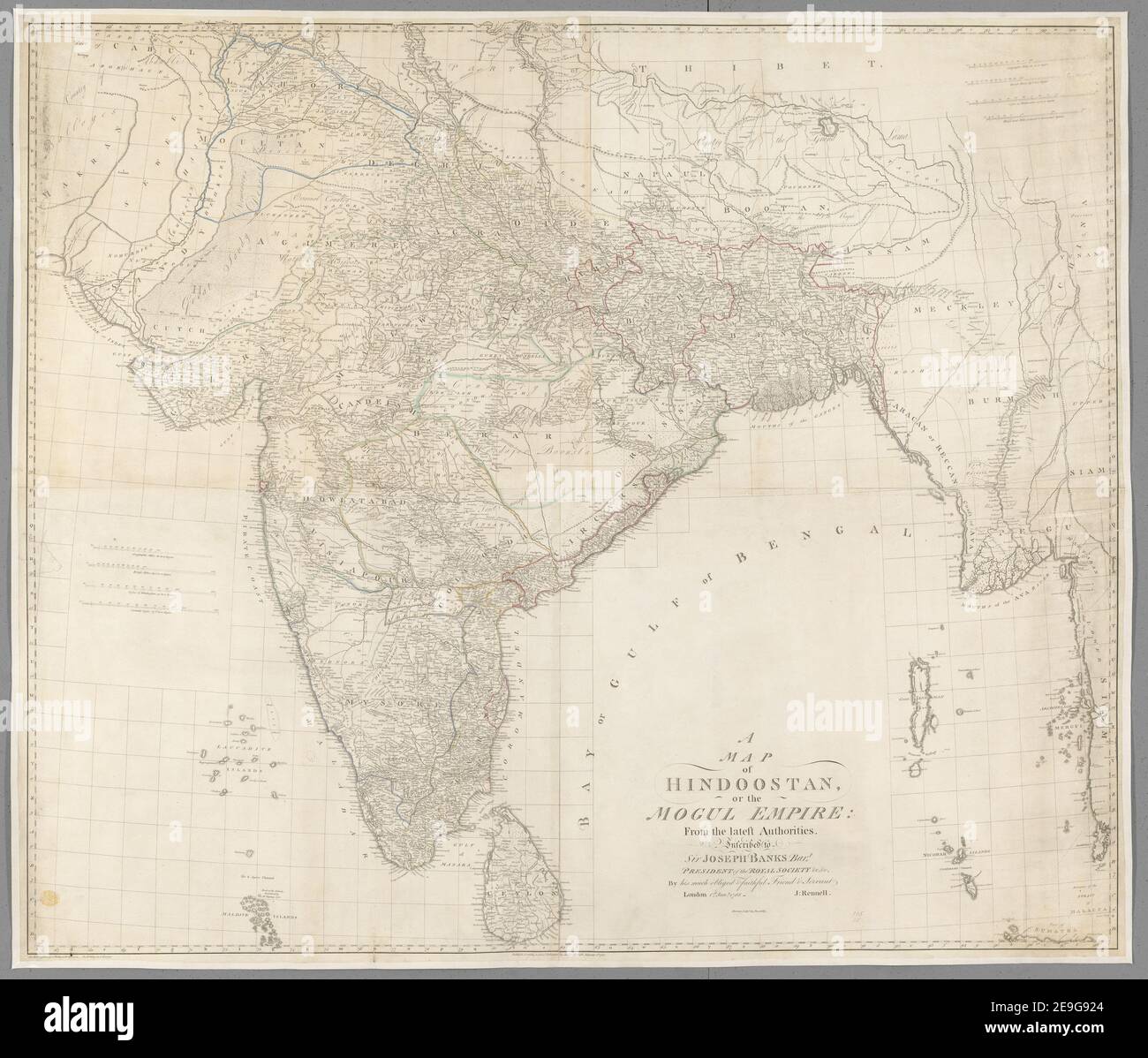 James Rennell Created The First Map Of India In James Rennell High Resolution Stock Photography And Images - Alamy