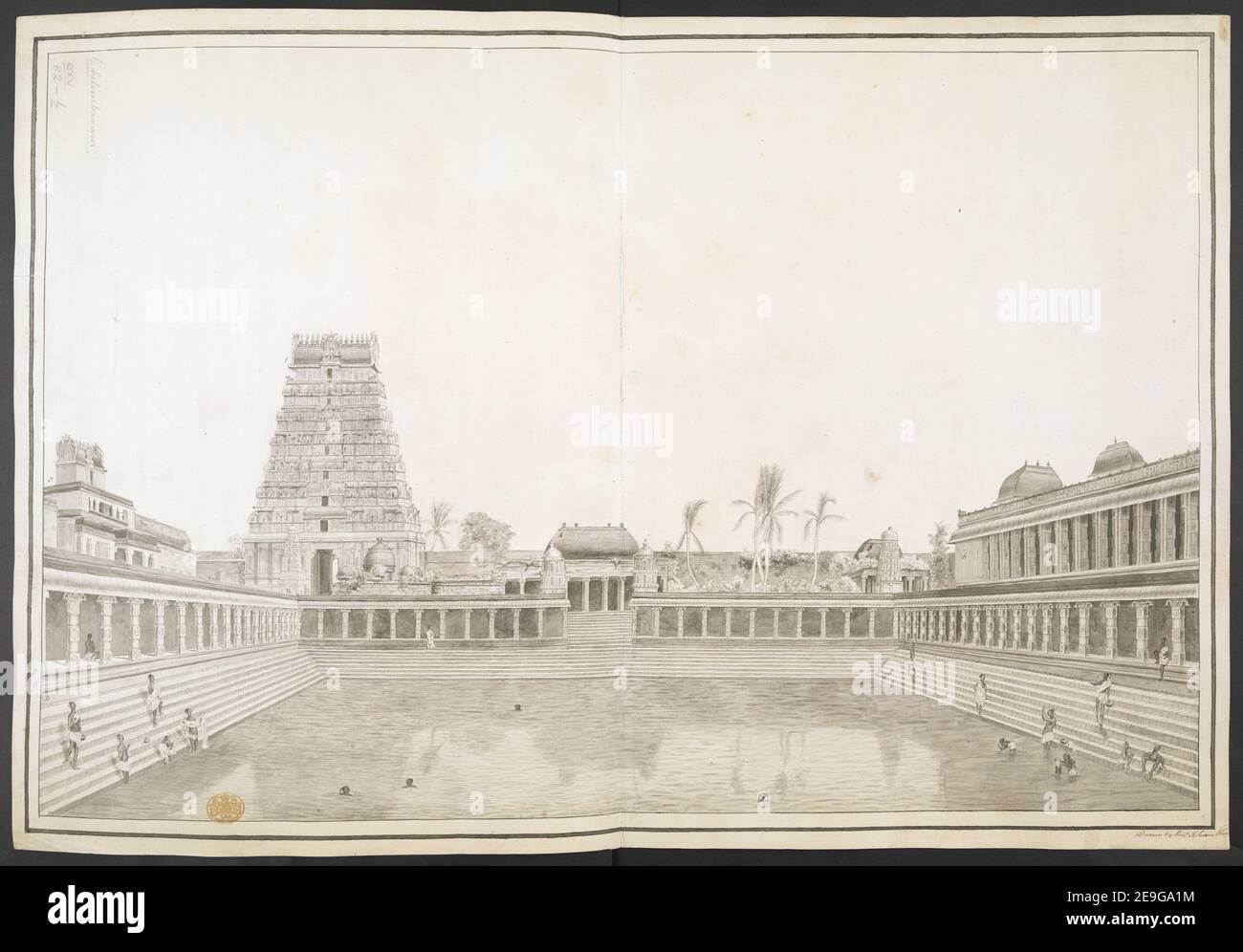 The Thillai Nataraja Temple and the tank at Chidambaram . Author Ward