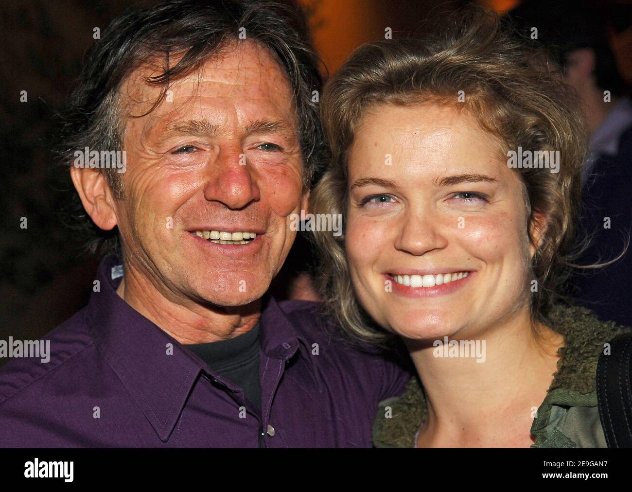 Romy Schneider's daughter Sarah Biasini and French stuntman Mario Luraschi  attend Robert Hossein's superproduction 'Ben-Hur' at the 'Stade de France'  in Saint-Denis, near Paris, France on September 29, 2006. Photo by Nicolas