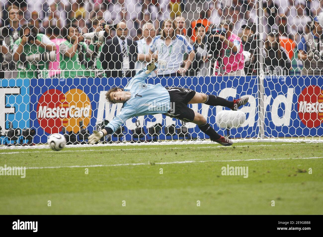 Germany's goalkeeper Jens Lehmann during the FIFA World Cup 2006, quarter final, Germany vs Argentina, in Berlin, Germany, on June 30, 2006. The game ended in draw 1-1 and Germany won (4-2) in a penalty-kick shootout. Photo by Christian Liewig/ABACAPRESS.COM Stock Photo