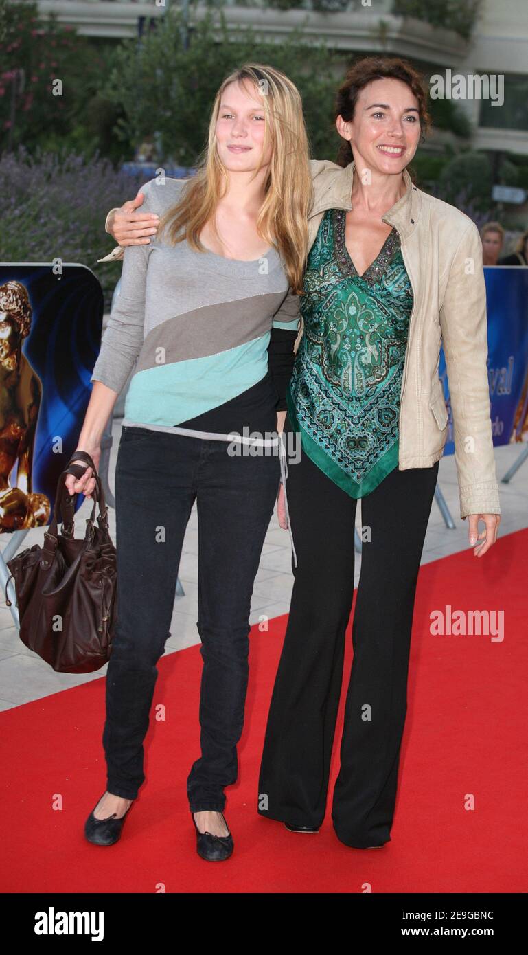 French actress Isabel Otero and her daughter arrive at the party held at 'Rose des Vents' restaurant in Monaco during the 46th Monte Carlo Television Festival on June 30, 2006. Photo by Denis Guignebourg/ABACAPRESS.COM Stock Photo