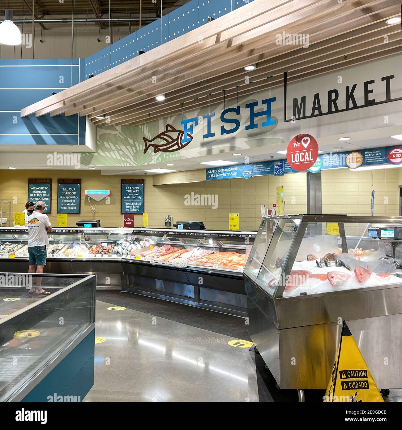 Orlando,FL USA January 24, 2021 The seafood department of a Whole