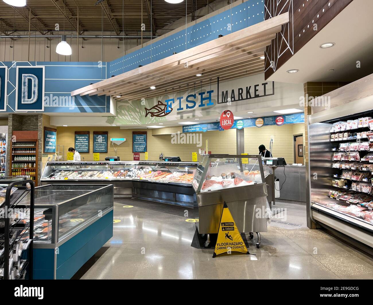 Orlando,FL USA January 24, 2021 The seafood department of a Whole