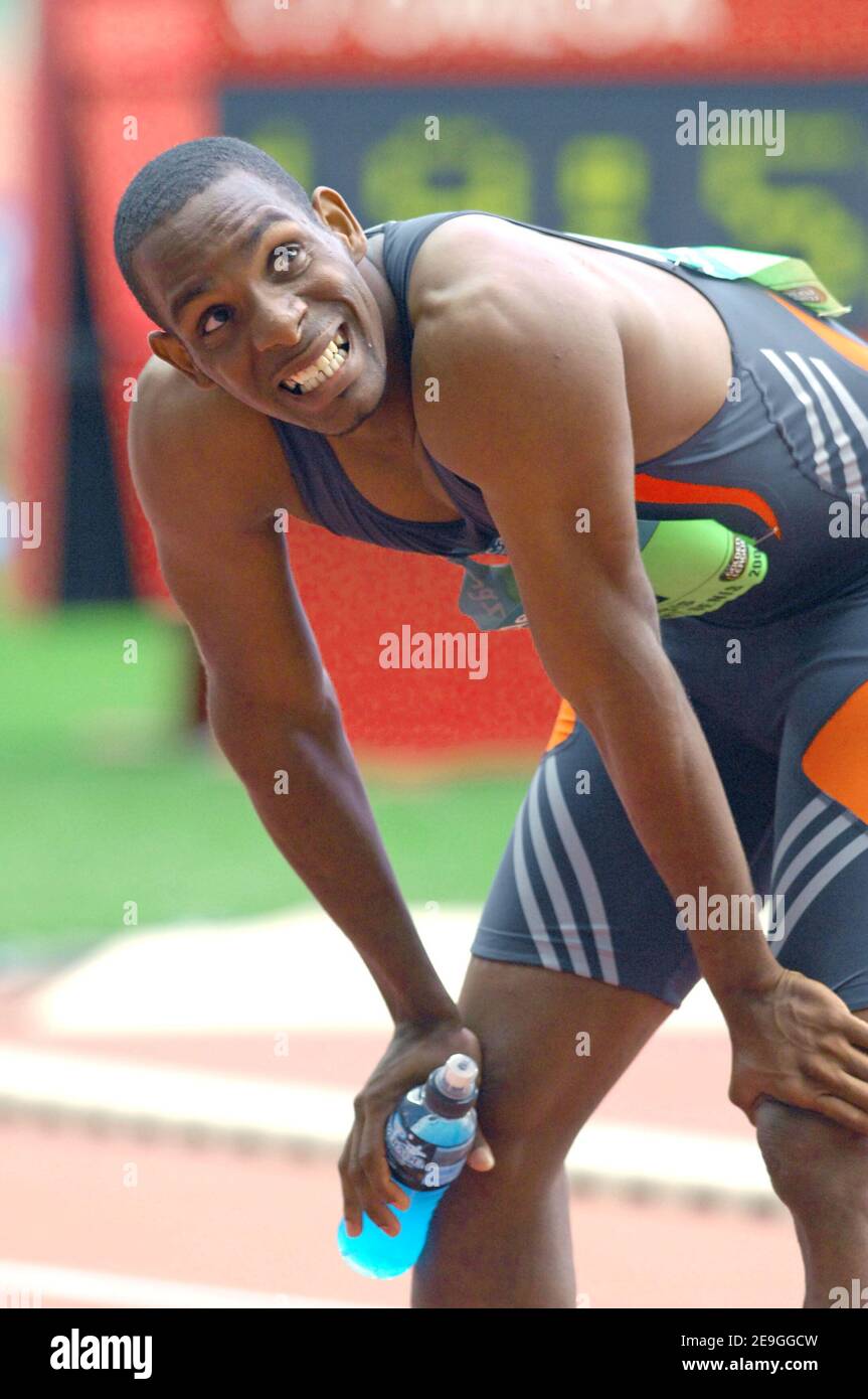 France's Ronald Pognon competes on 100m Men during the Athletics