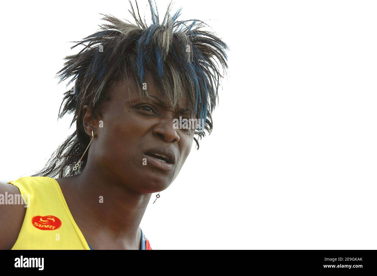 France's Eunice Barber competes on women's javelin throw during French