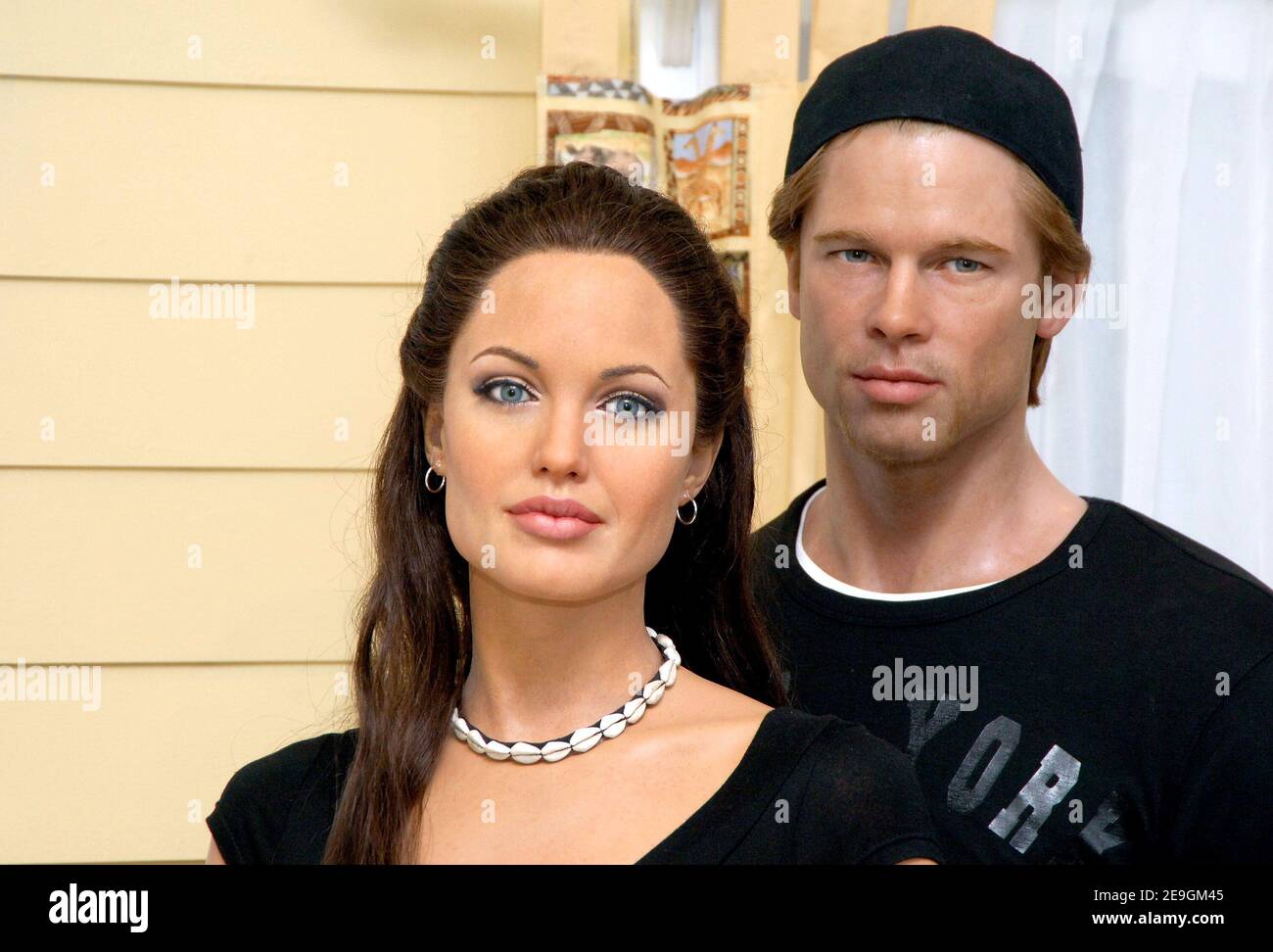 The Shiloh Nouvel Jolie Pitt wax figure is held by Madame Tussauds General Manager Janine DiGioacchino during its debut at Madame Tussauds on Wednesday, July 26, 2006 in New York City, New York. Photo by Gregorio Binuya/ABACAPRESS.COM Stock Photo