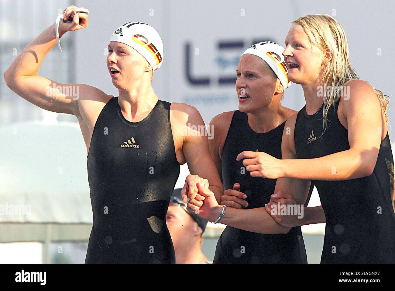 Germany's team wins the medal and beat world record on women's 4x100