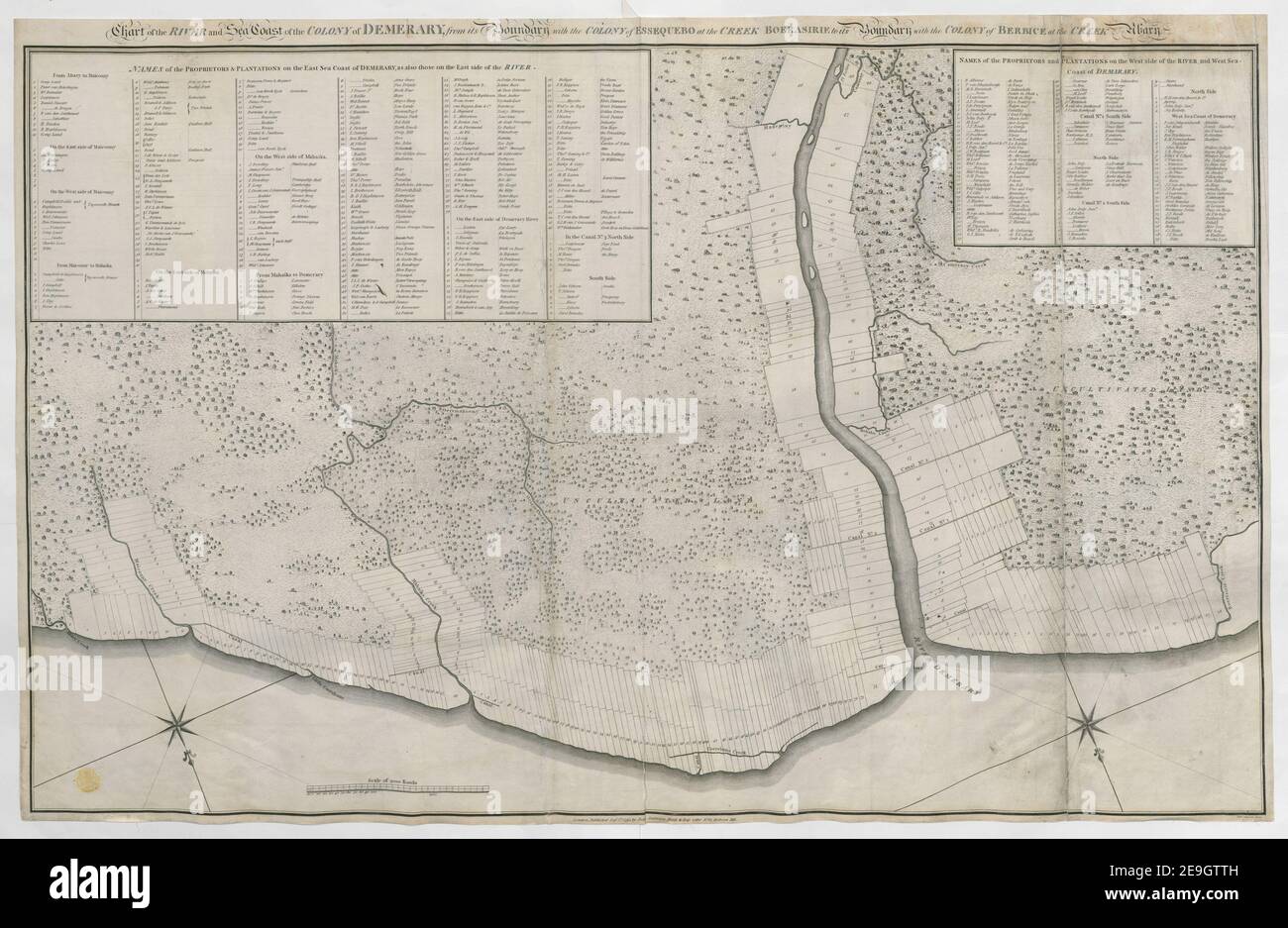 Map Of Sea Colony Chart Of The River And Sea Coast Of The Colony Of Demerary, From Its  Boundary With The Colony Of Essequebo At The Creek Boerasirie To Its  Boundary With The Colony Of Berbice