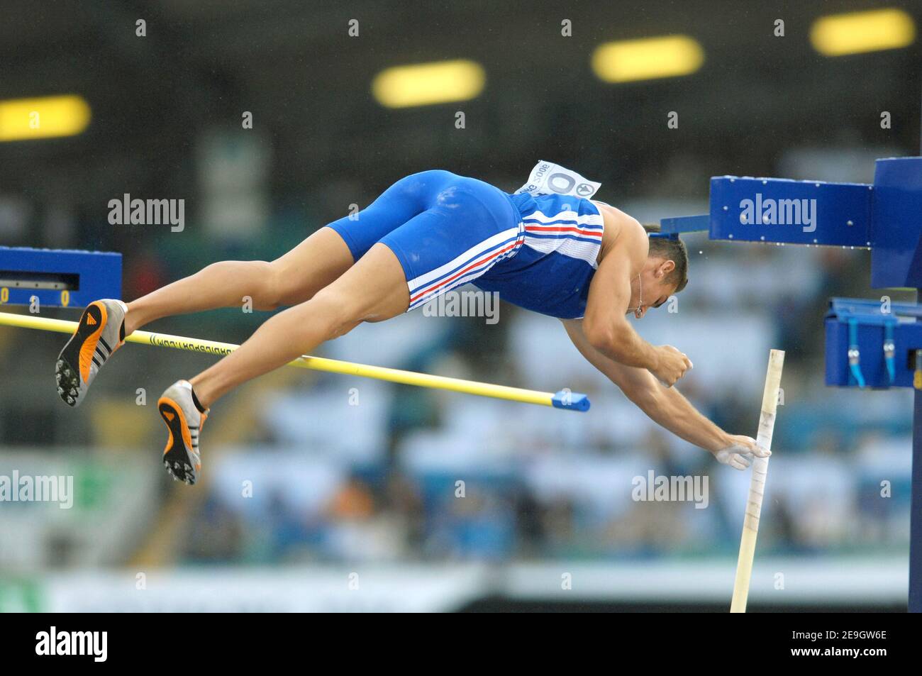 France's Romain Barras competes on pole vault of decathlon during the