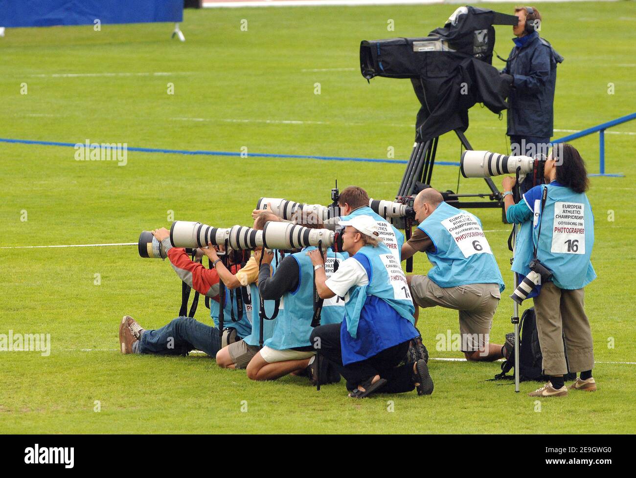 Track Infield TV and Press Photographers infield at the European Track and Field ...