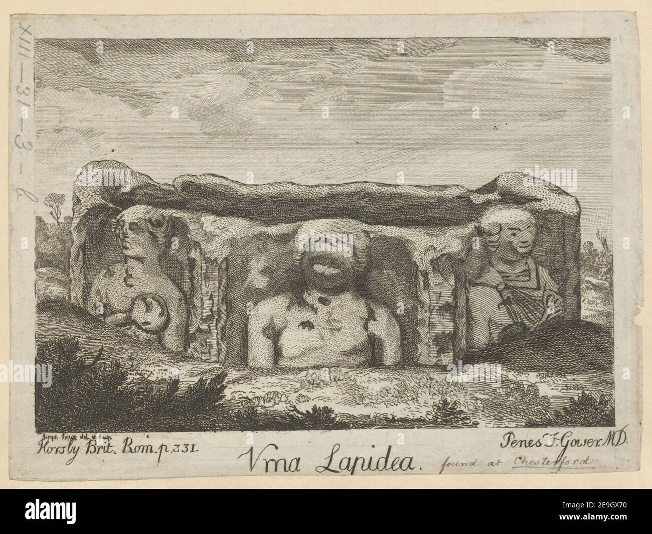 Vrna Lapidea.  Author  Strutt, Joseph 13.31.3.b. Place of publication: [London] Publisher: [unpublished]., Date of publication: [1771 c.]  Item type: 1 print Medium: etching Dimensions: sheet 15.7 x 21.5 cm [trimmed within platemark]  Former owner: George III, King of Great Britain, 1738-1820 Stock Photo