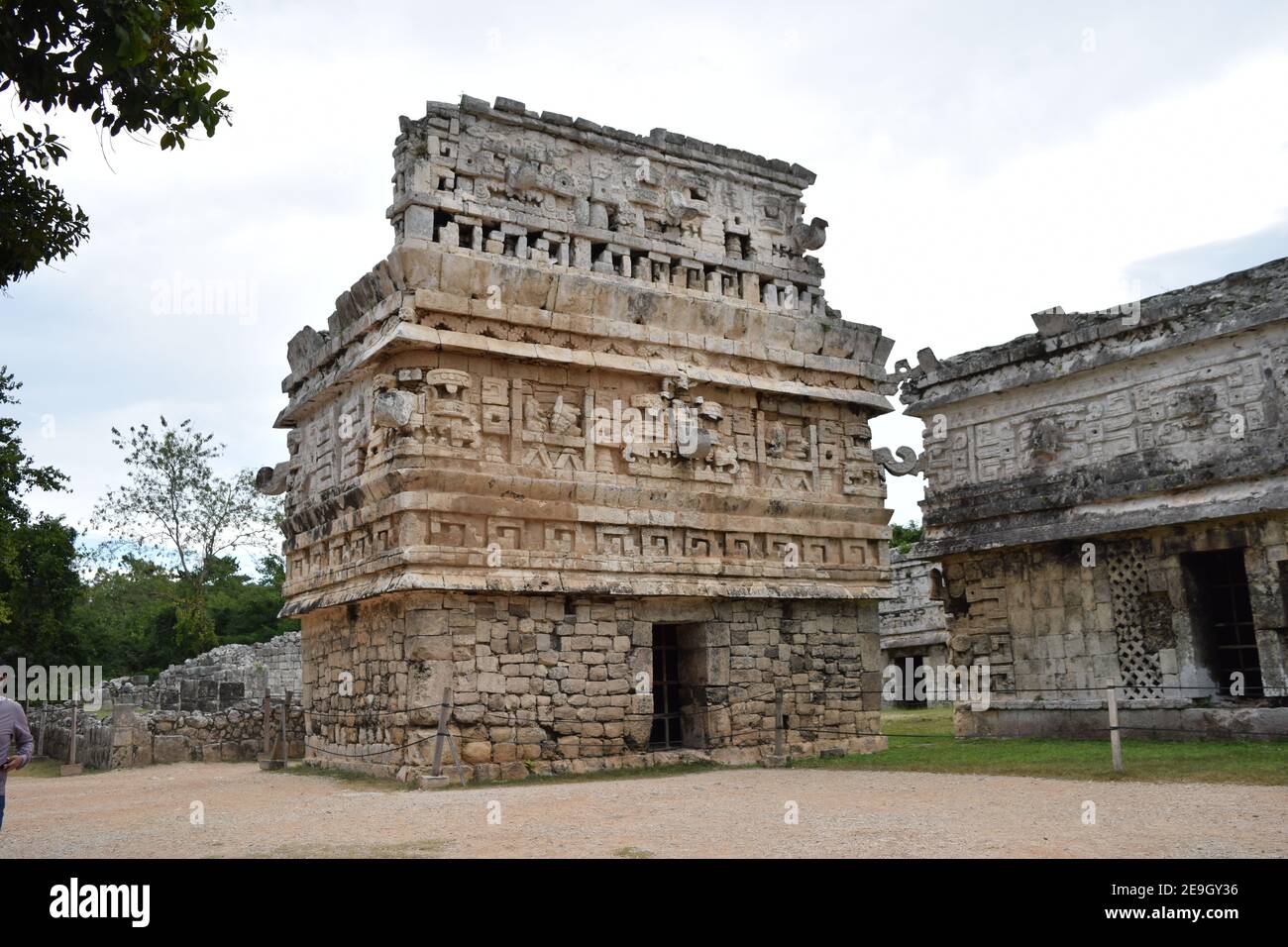 The House of Mysterious Writing Akab Dzib in the Las Monjas complex, La Iglesia, from Chichen Itza, Yucatan, Mexico Stock Photo